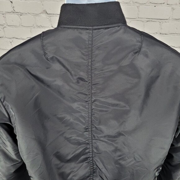 August Mcgregor Black Nylon Full Zip Inner Pocket Bomber Jacket Size Small S - Picture 10 of 16